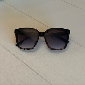 Jessica Simpson Square Cat Eye Black and Brown Sunglasses